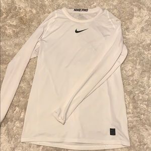 White Nike Dry Fit Long Sleeve Large